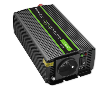 Przetwornica samochodowa Qoltec Przetwornica napięcia 1200 MS Wave | 12V na 230V | 600/1200W